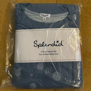 NWT Splendid Women's Blue 2 Piece Pajama Super Soft Set - Size Medium